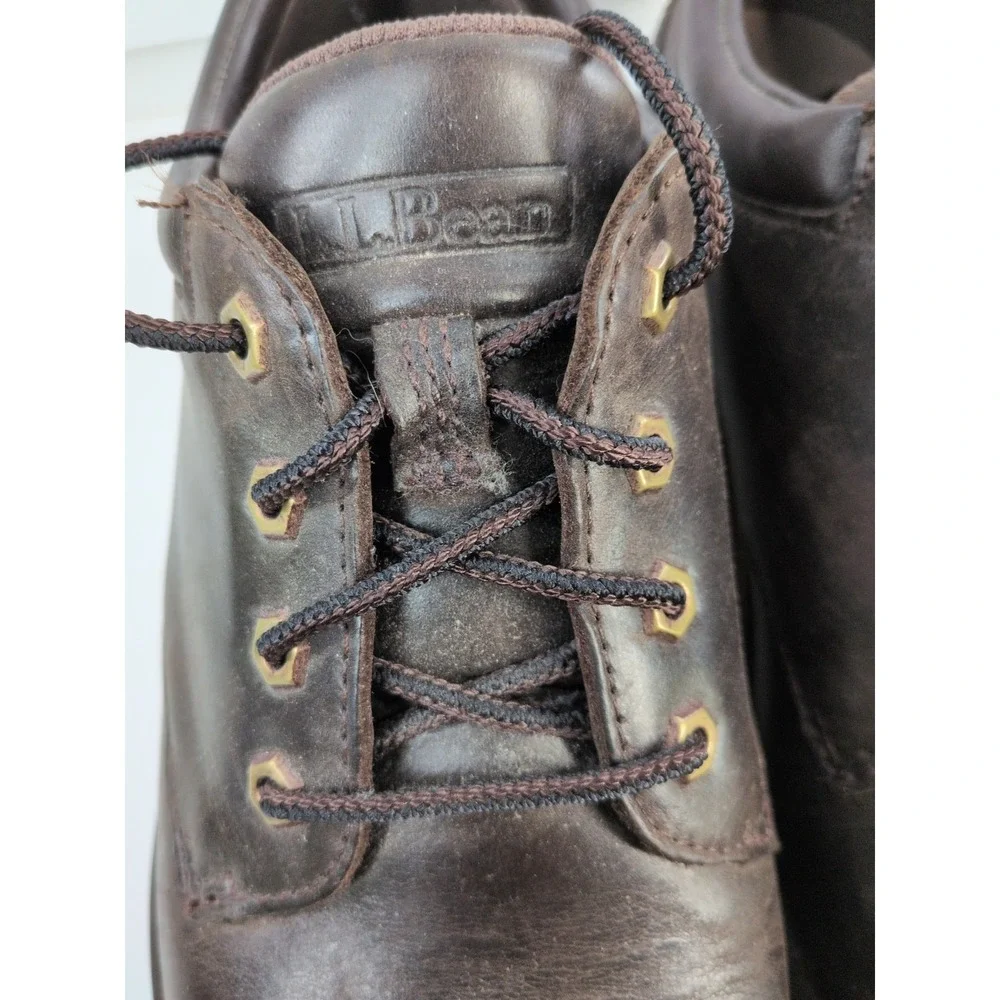 NEEDS TLC🚨L.L. Bean Oxford Shoes Men 10M Brown Leather Lace Up Chore Work Farm